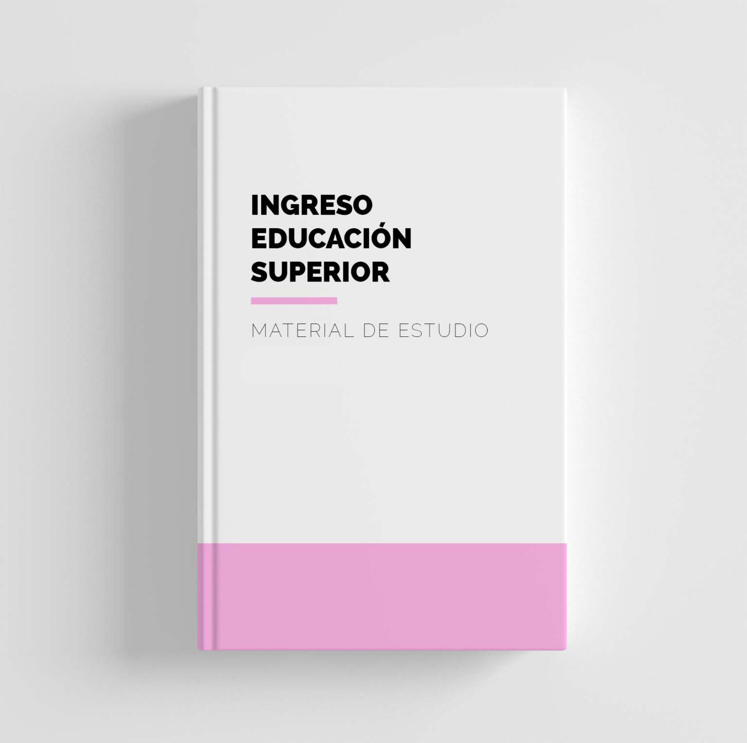 Libro blanco con rosa que contiene el texto ingreso a la educación superior