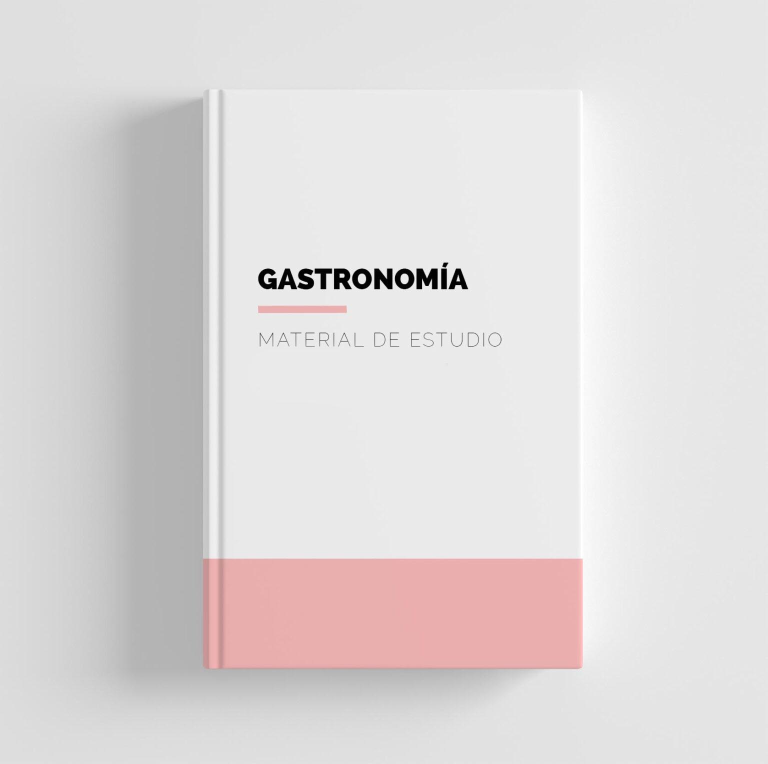 Portada ilustrativa de un libro guía de estudio de la licenciatura en gastronomia