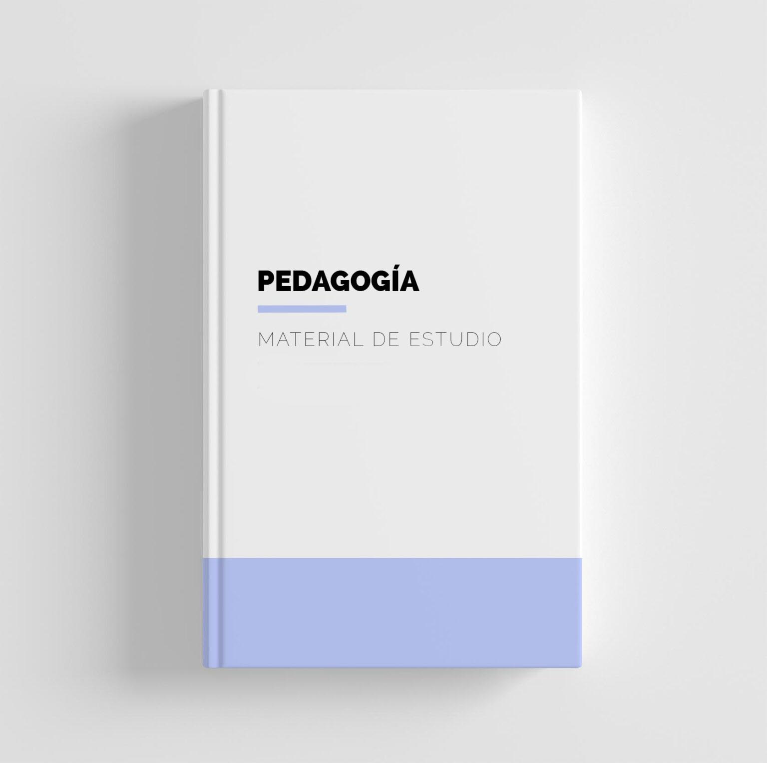 Imagen descriptiva de un libro blanco, este libro es un compendio de material de estudio para la licenciatura en pedagogía