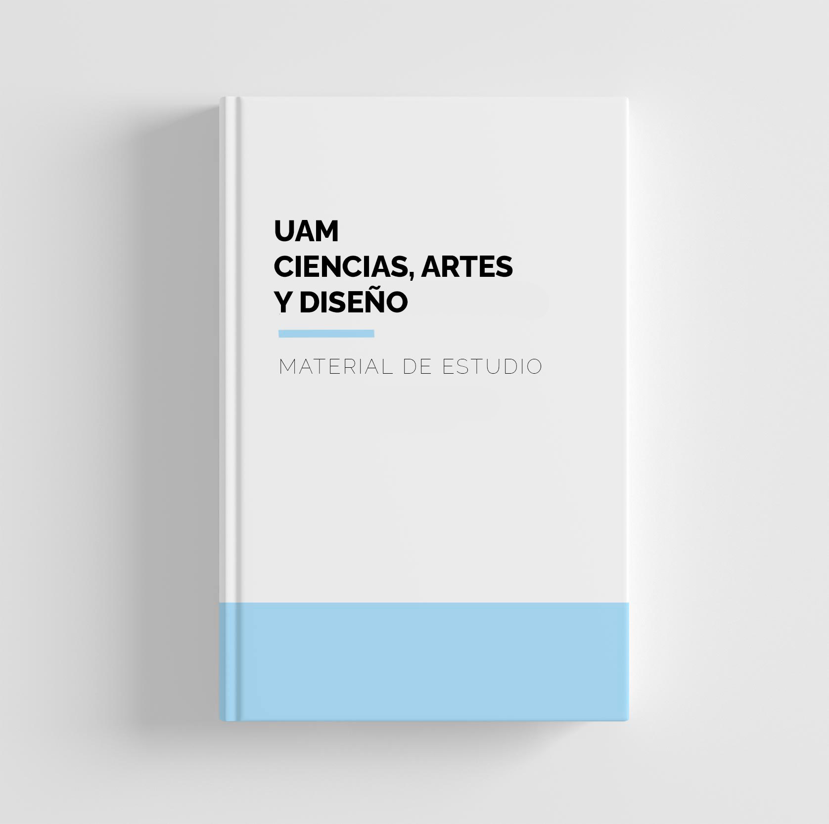 Libro blanco con fondo blanco y con el texto UAM ciencias artes y diseño